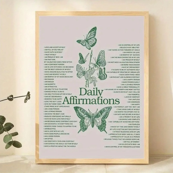 Daily Affirmations Butterfly Canvas Aesthetic Poster 🌟 - Picture 1 of 4